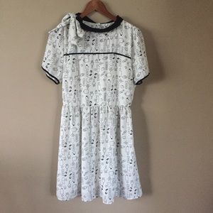 Vintage inspired cartoon sketch dress